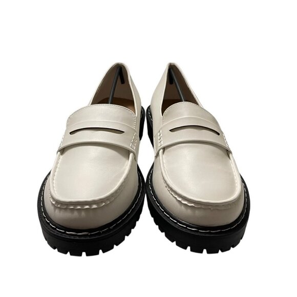 Torrid Womens NWT White 90s Y2K Faux Leather Chunky Lug Sole Loafers Sz 11.5 WW - Picture 6 of 9